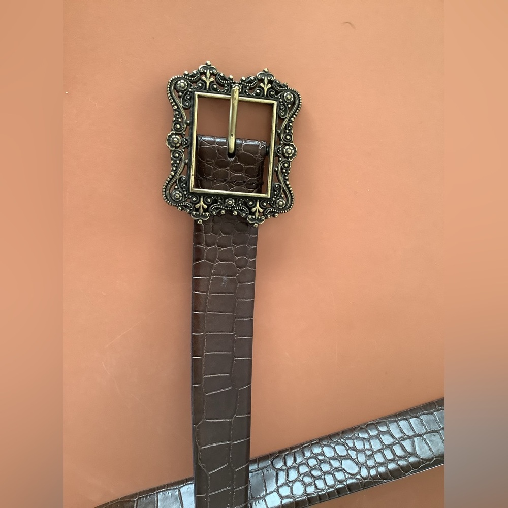 Boho/Western style Brown leather belt vintage